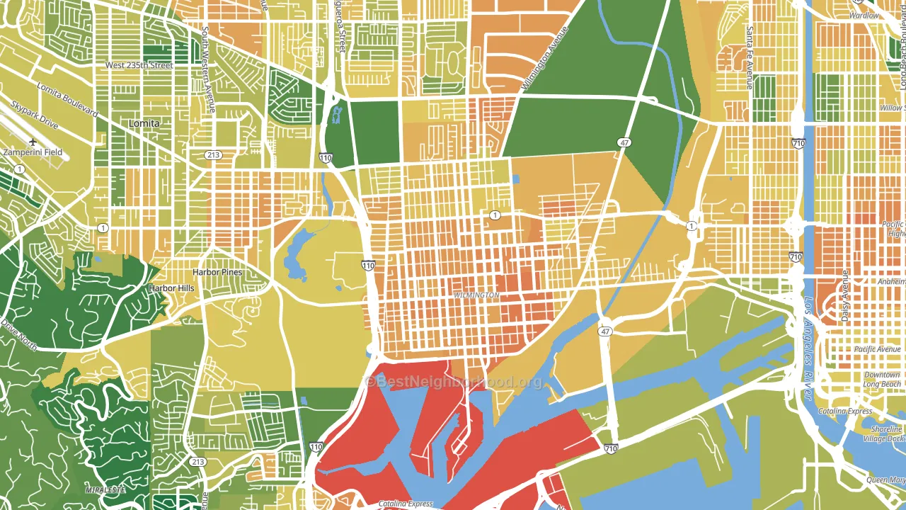 90744, CA block-group voter-turnout map