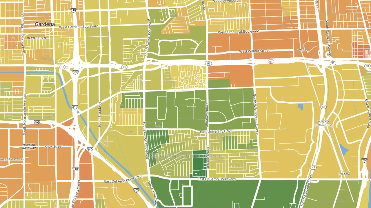 90747, CA block-group voter-turnout map