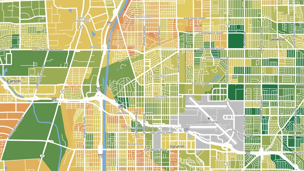 90807, CA block-group voter-turnout map