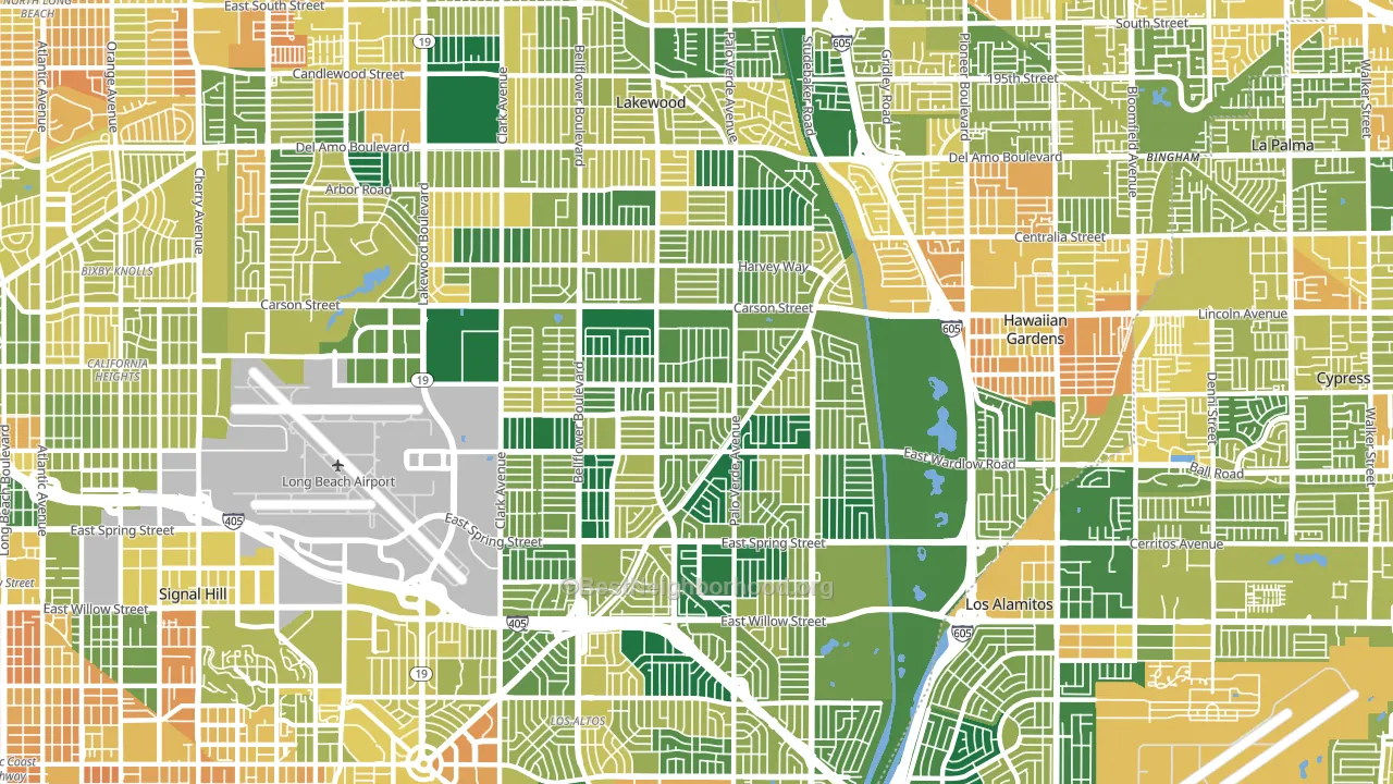 90808, CA block-group voter-turnout map