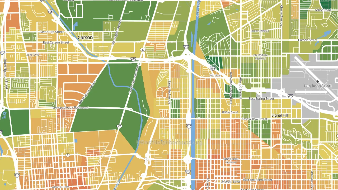 90810, CA block-group voter-turnout map