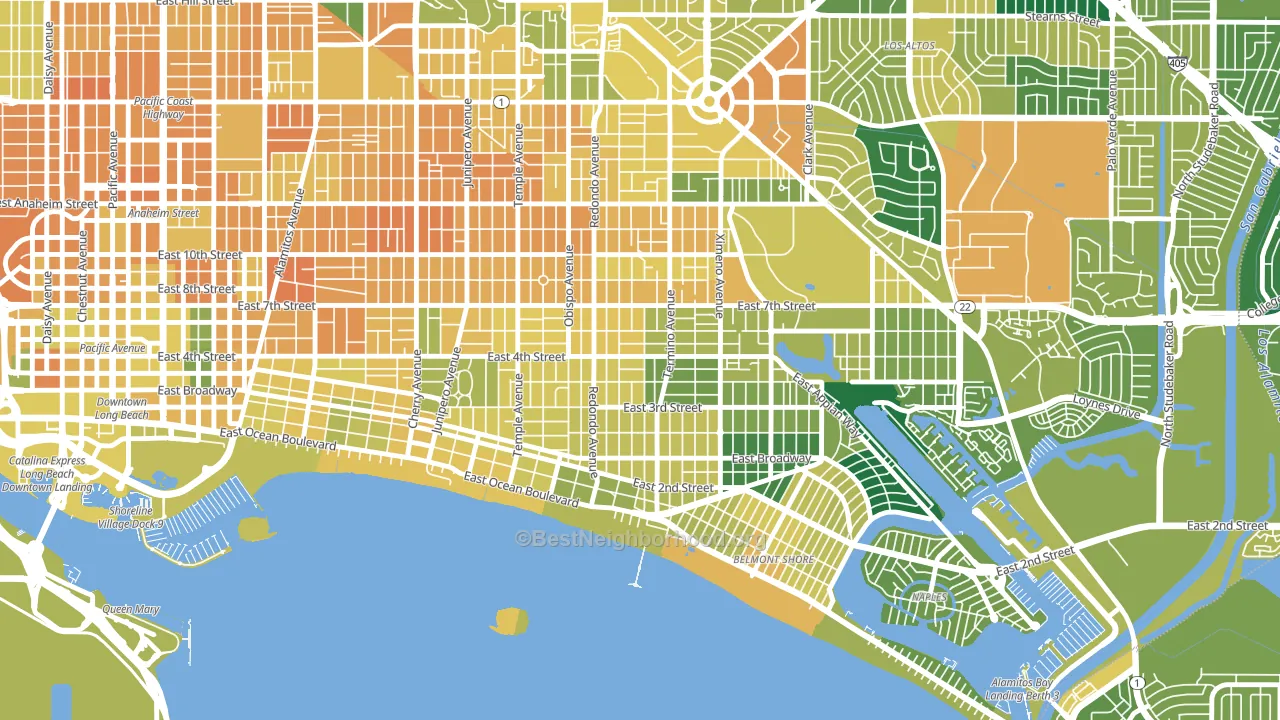 90814, CA block-group voter-turnout map