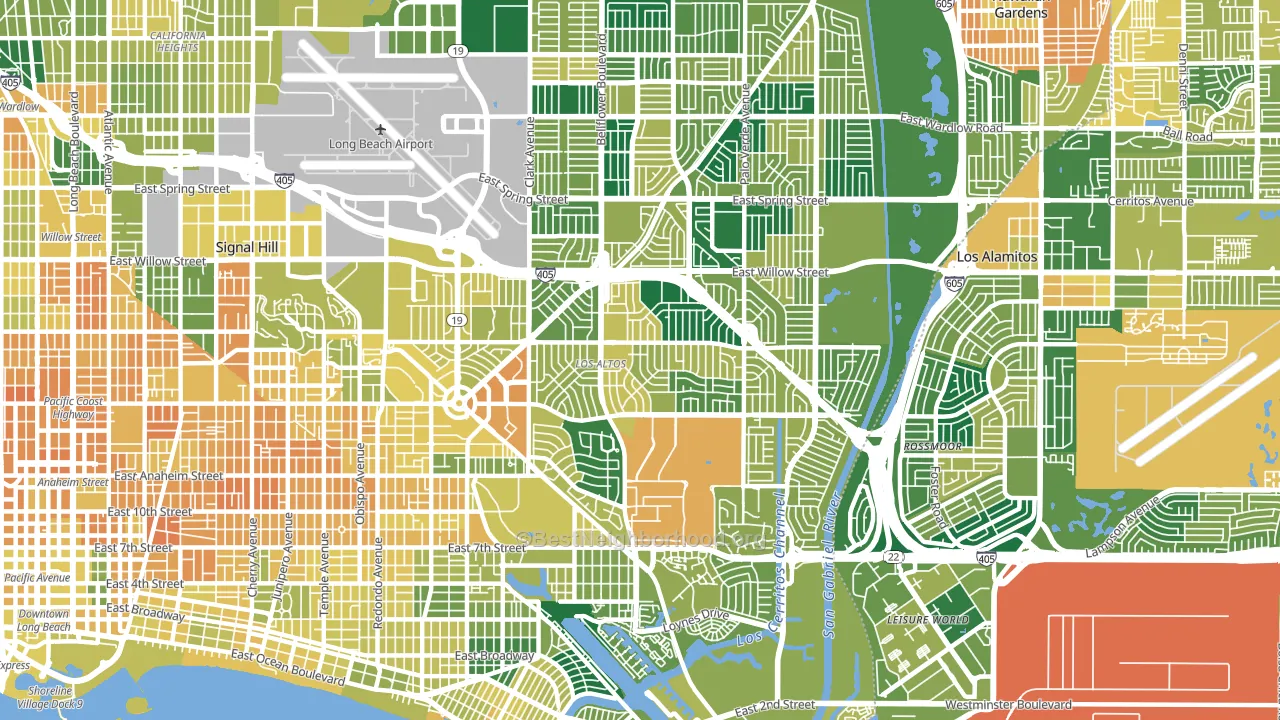 90815, CA block-group voter-turnout map