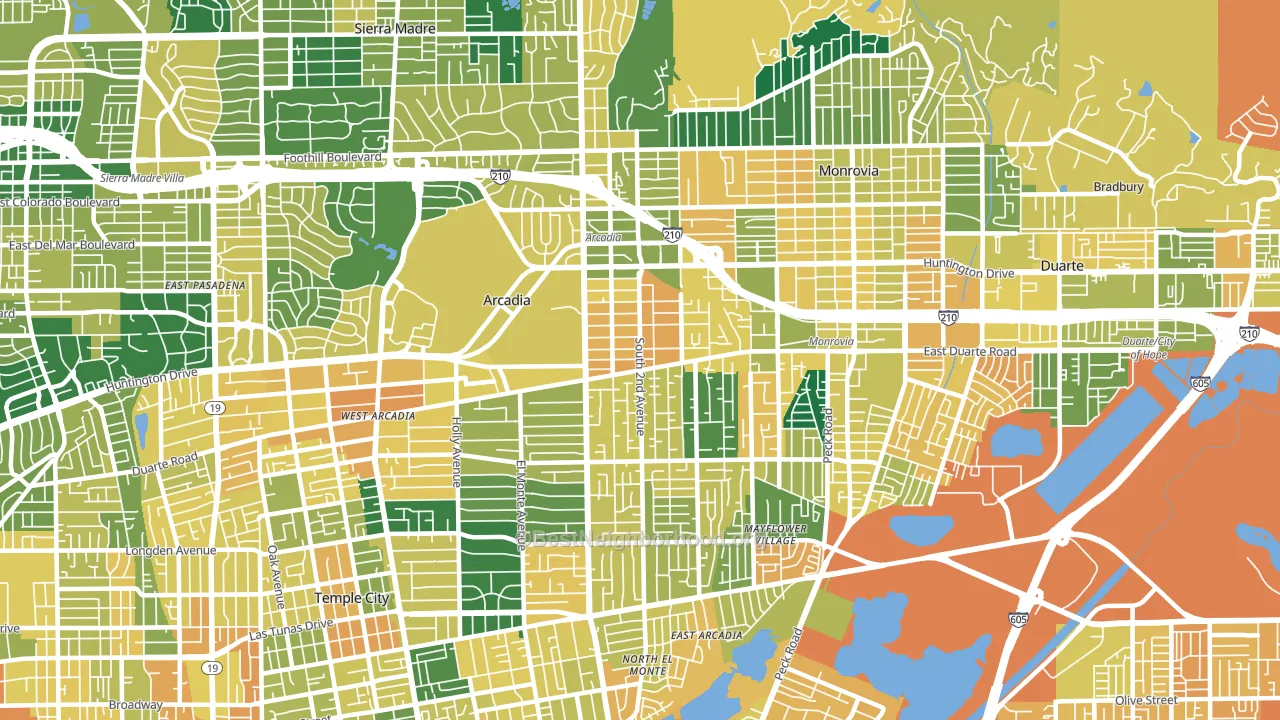 91006, CA block-group voter-turnout map