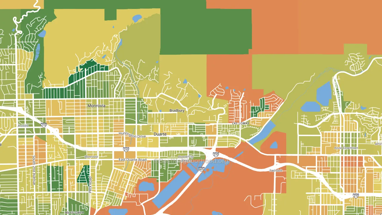 91008, CA block-group voter-turnout map