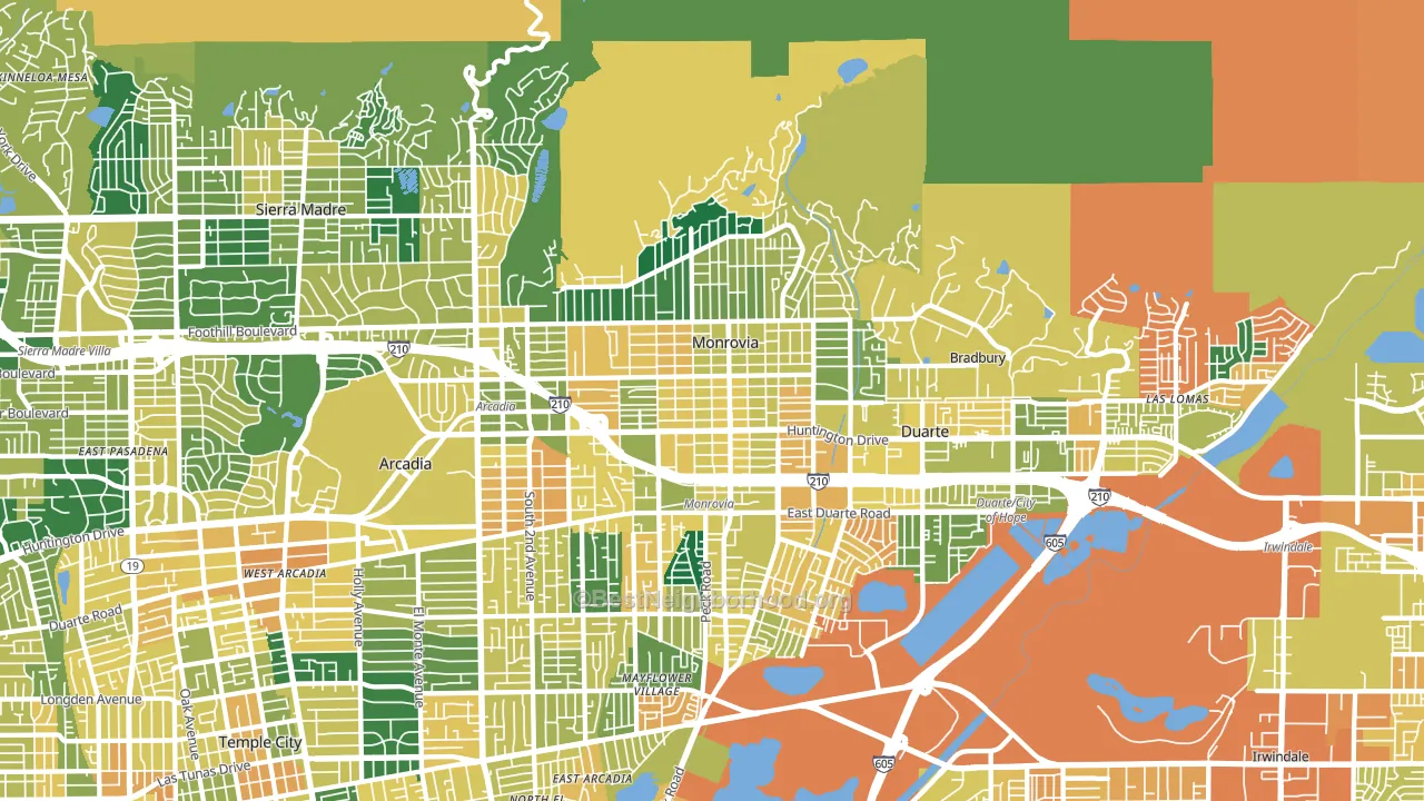 91016, CA block-group voter-turnout map