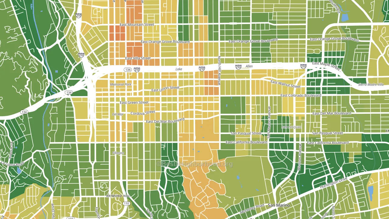 91106, CA block-group voter-turnout map