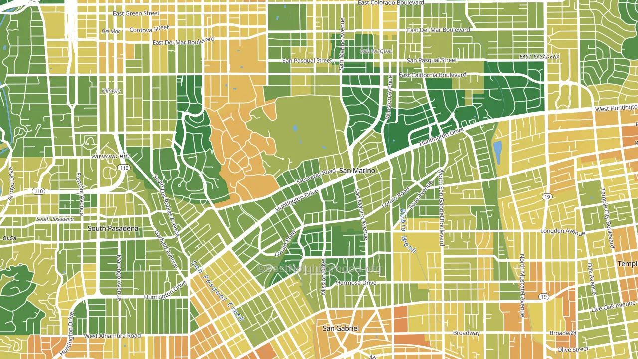 91108, CA block-group voter-turnout map