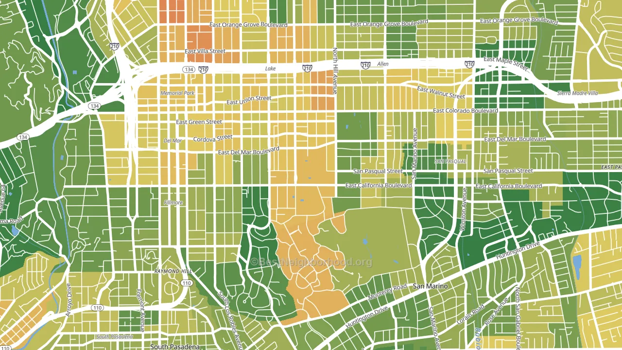 91125, CA block-group voter-turnout map