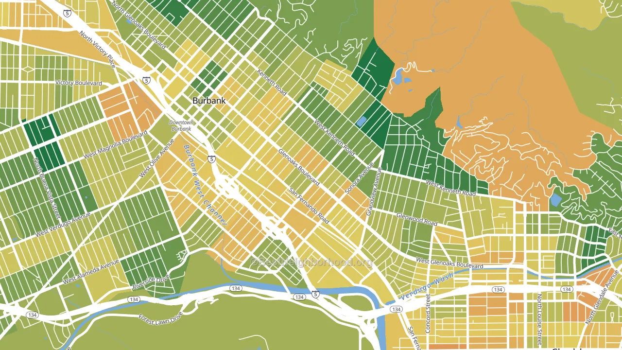 91201, CA block-group voter-turnout map