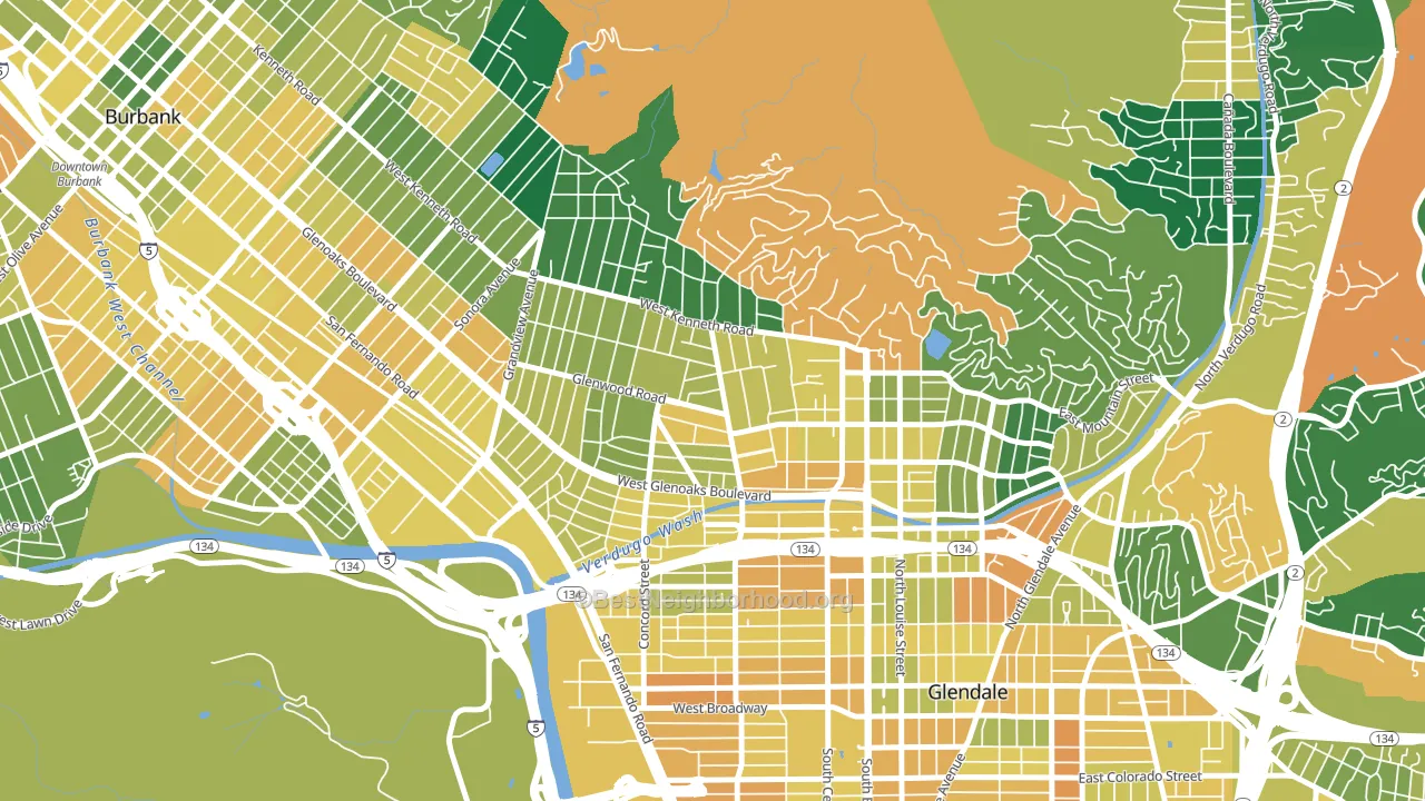 91202, CA block-group voter-turnout map