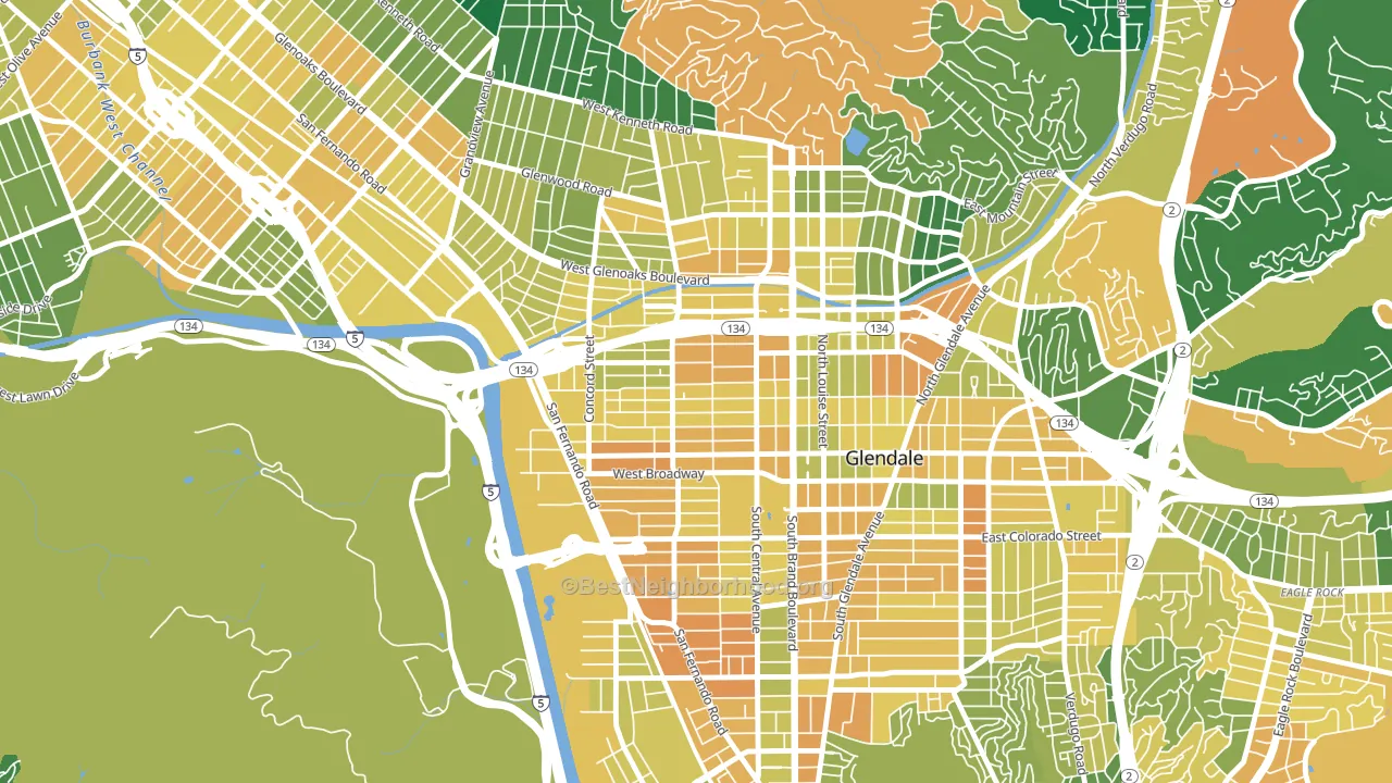 91203, CA block-group voter-turnout map