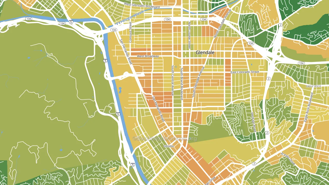 91204, CA block-group voter-turnout map