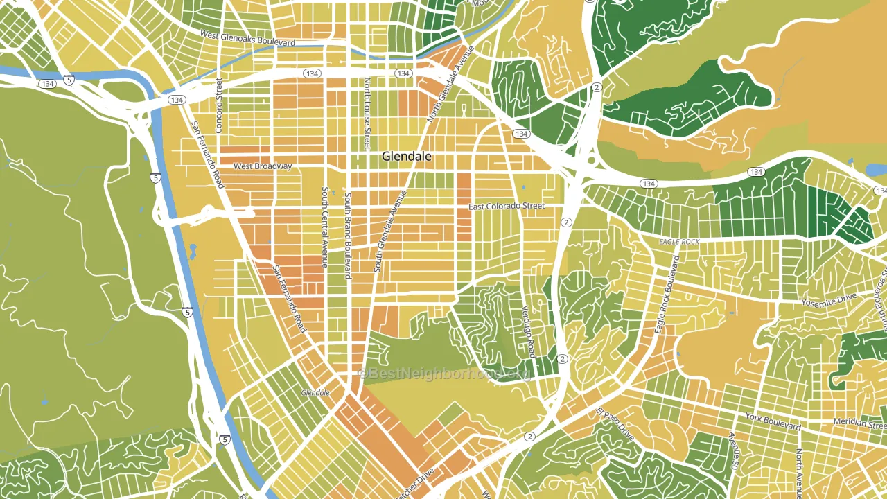 91205, CA block-group voter-turnout map