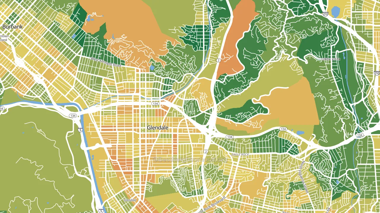 91206, CA block-group voter-turnout map