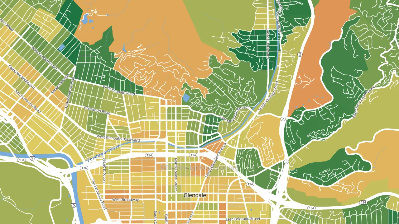 91207, CA block-group voter-turnout map