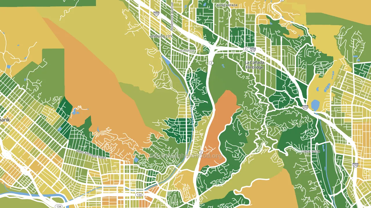 91208, CA block-group voter-turnout map