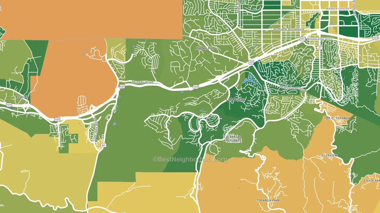 91302, CA block-group voter-turnout map