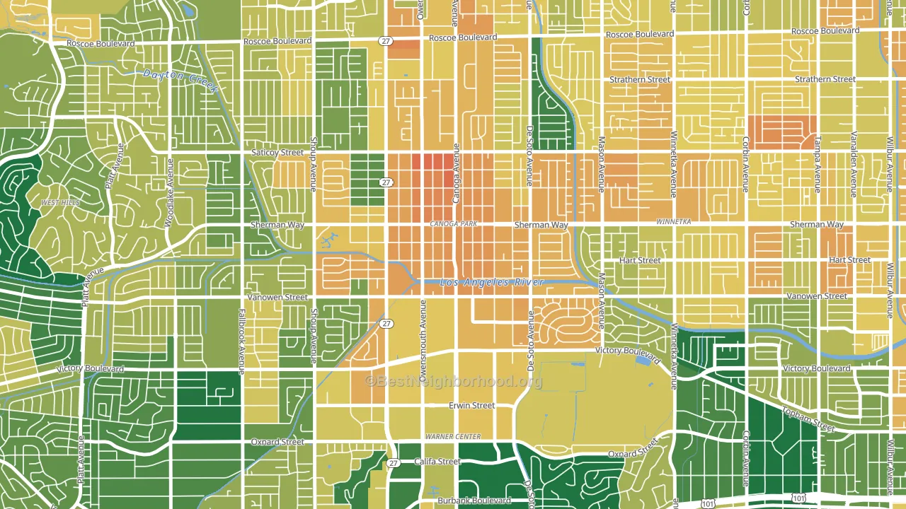 91303, CA block-group voter-turnout map