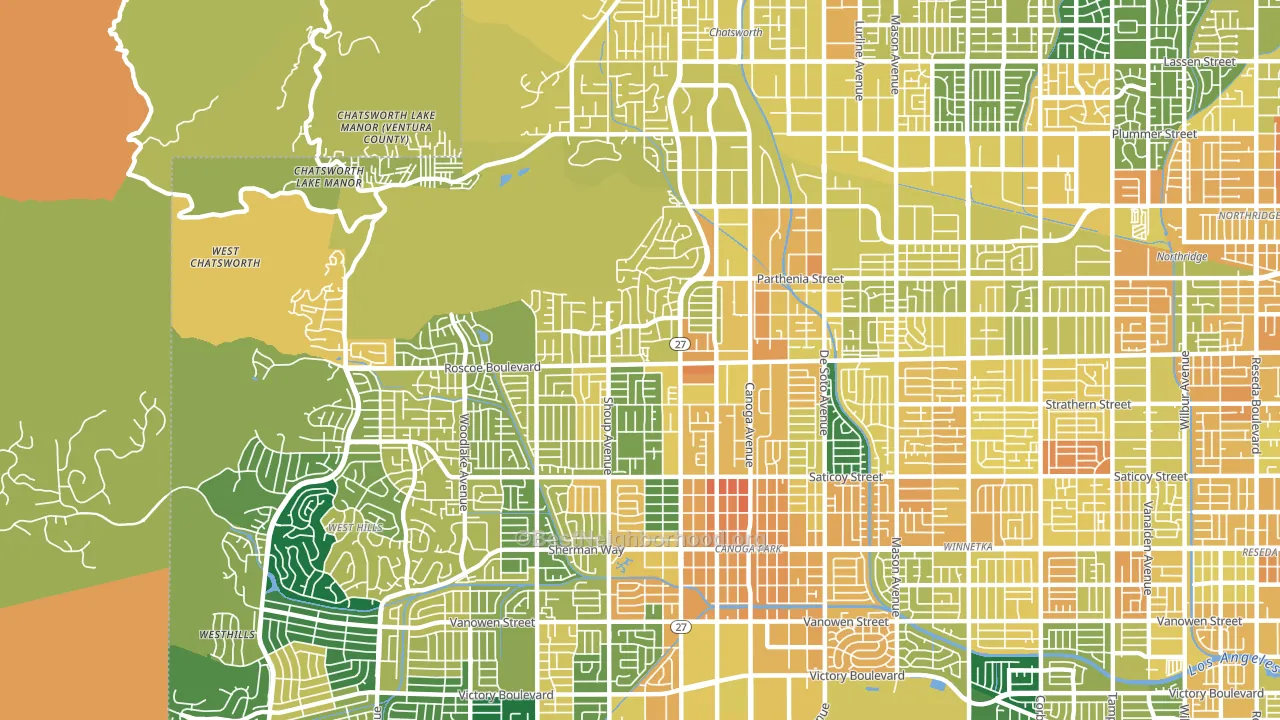 91304, CA block-group voter-turnout map