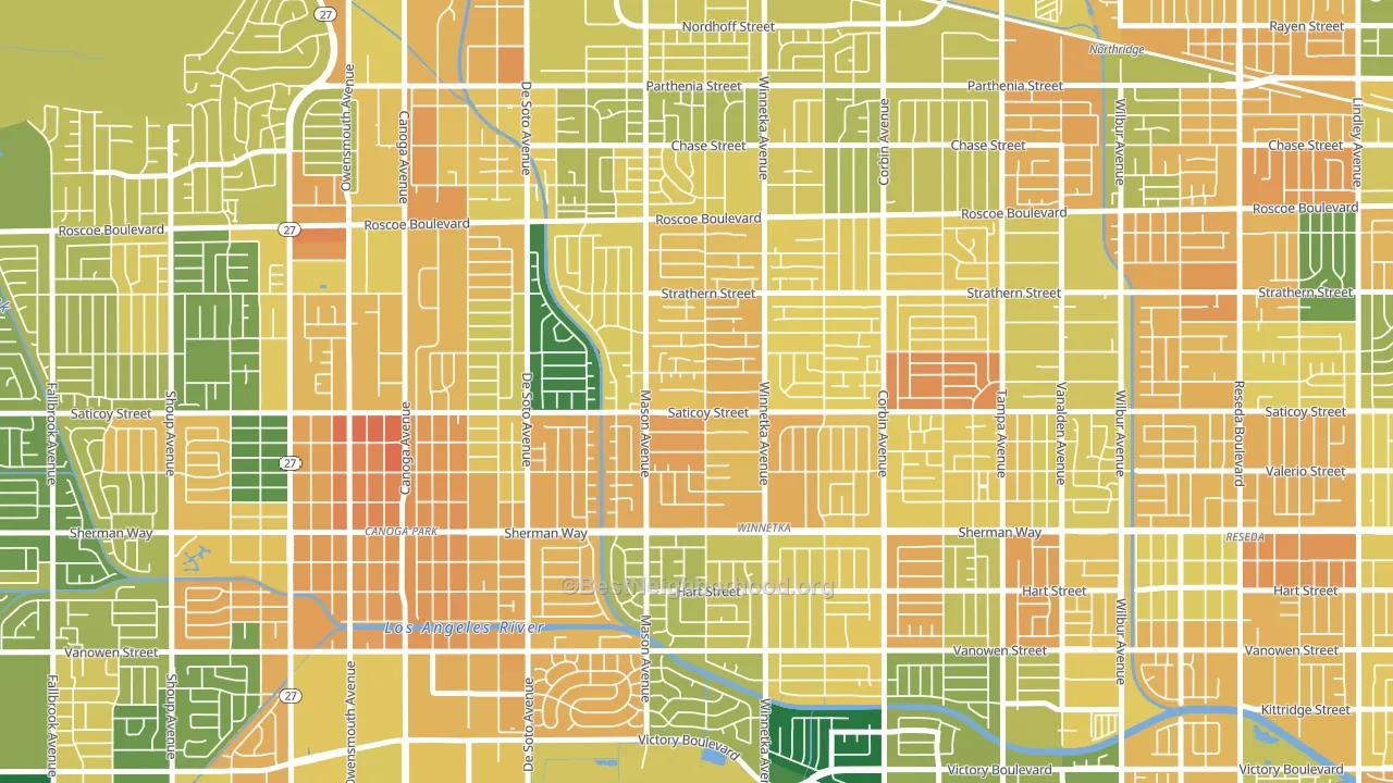 91306, CA block-group voter-turnout map