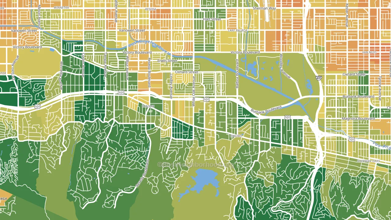 91316, CA block-group voter-turnout map