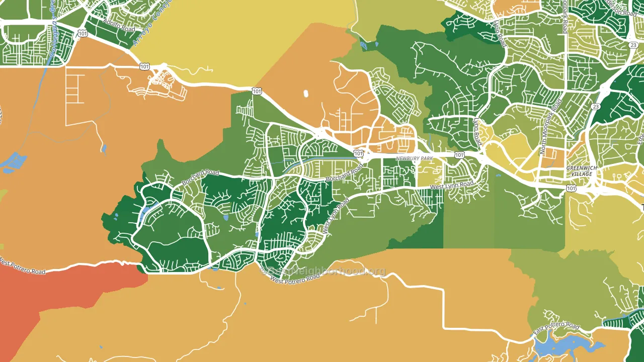 91320, CA block-group voter-turnout map