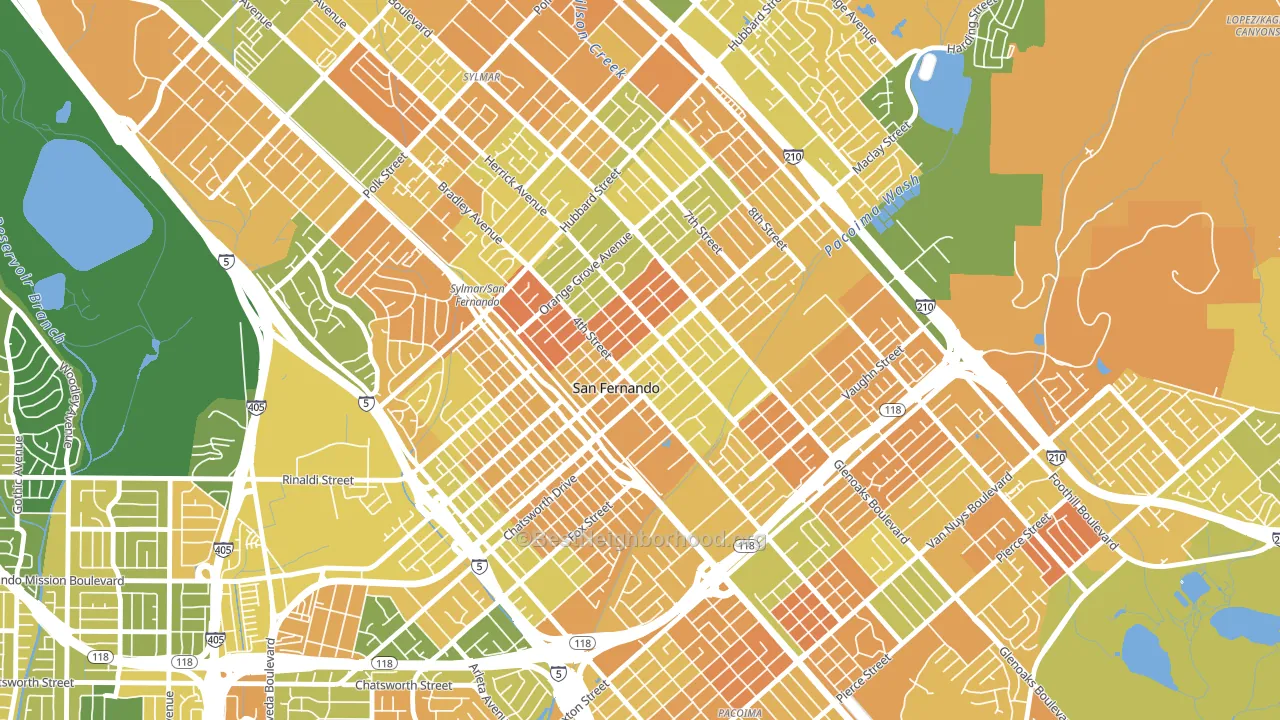 91340, CA block-group voter-turnout map