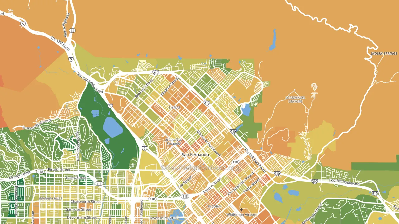 91342, CA block-group voter-turnout map