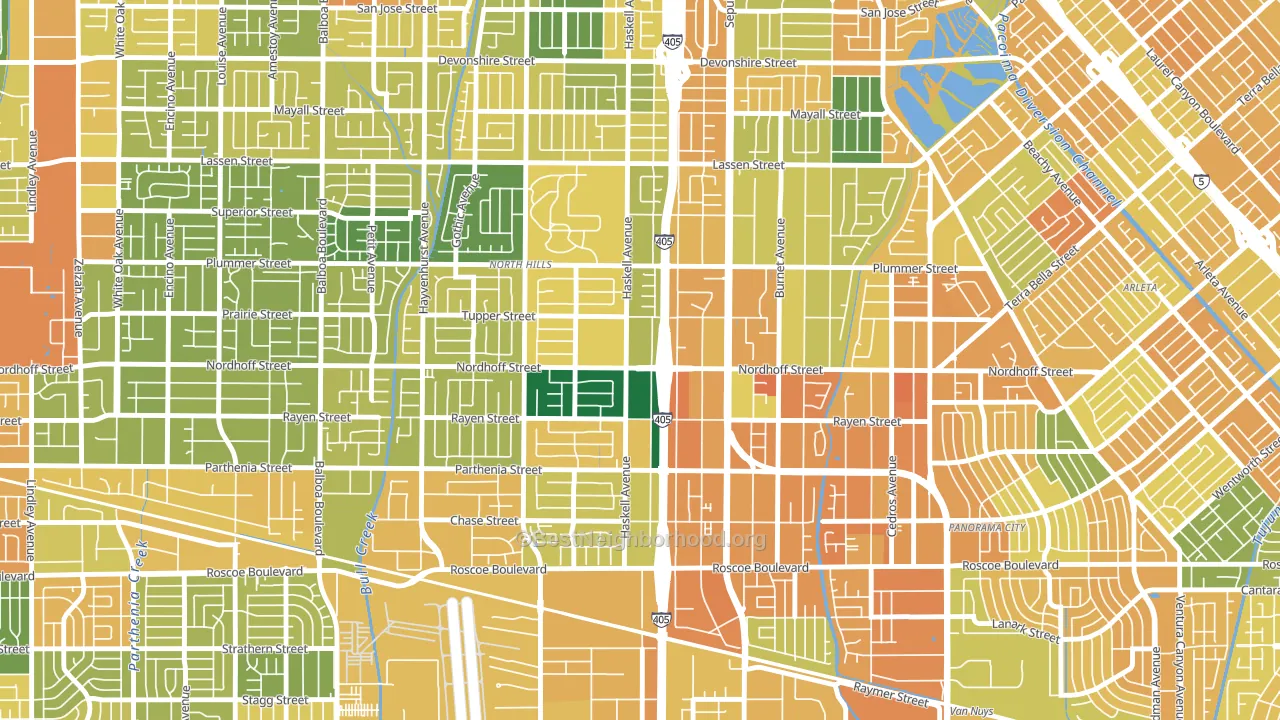 91343, CA block-group voter-turnout map
