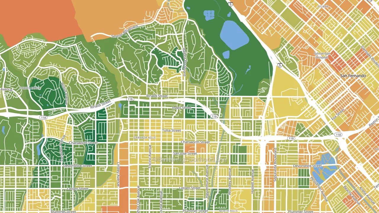 91344, CA block-group voter-turnout map