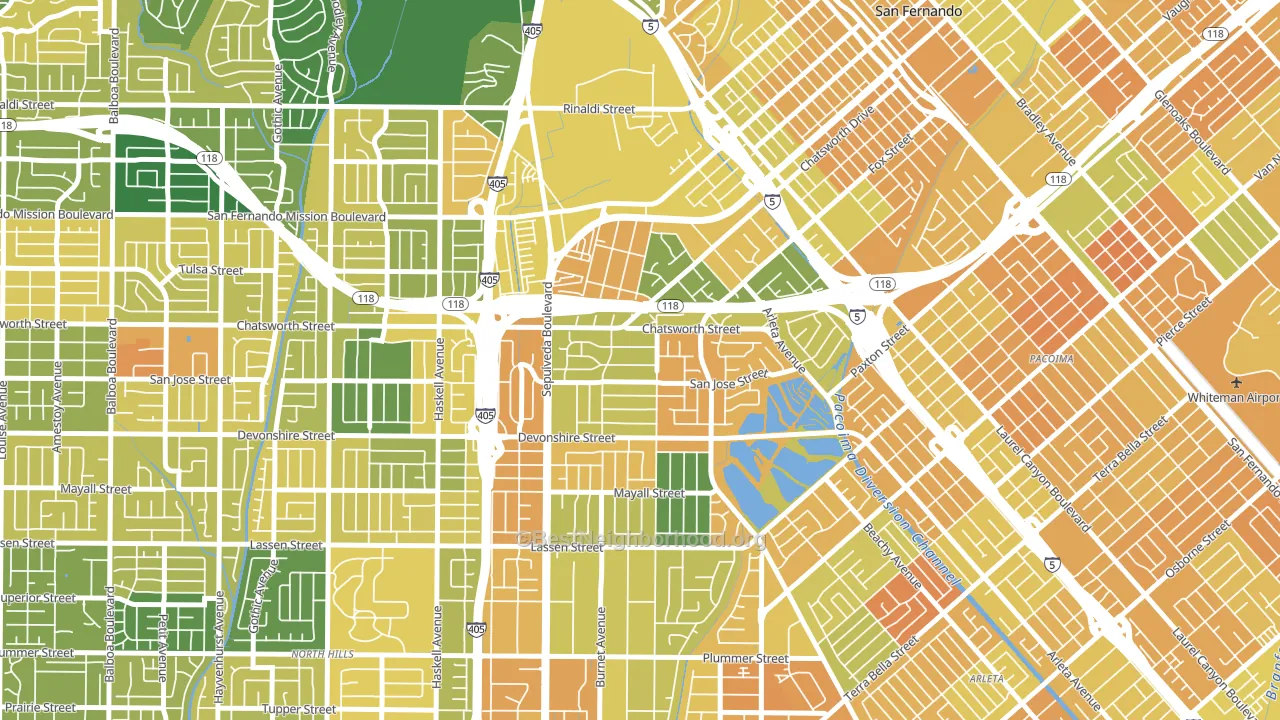 91345, CA block-group voter-turnout map