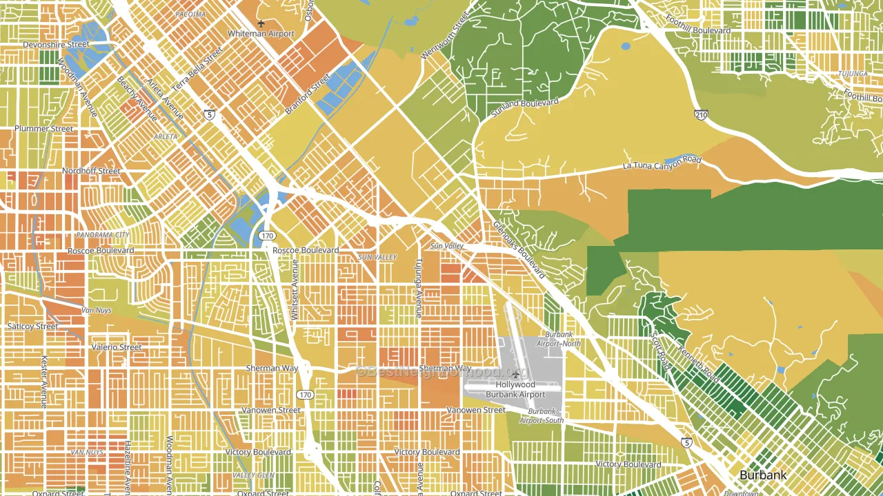 91352, CA block-group voter-turnout map