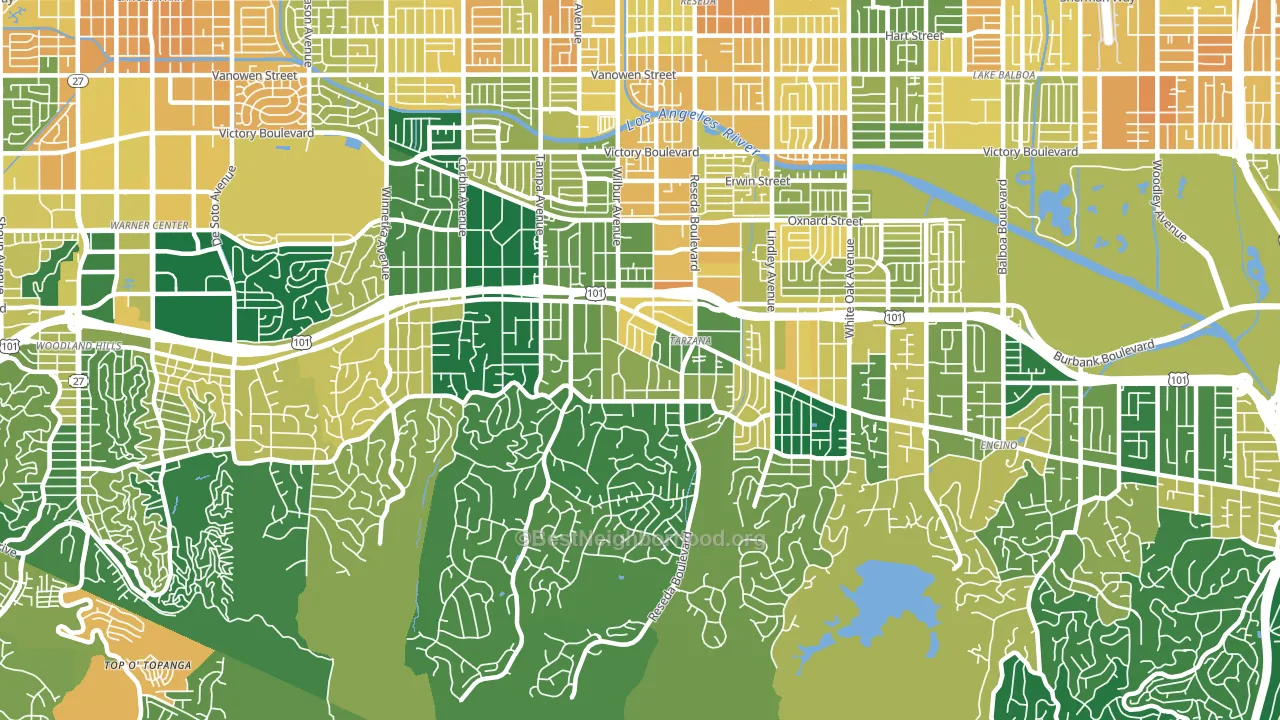 91356, CA block-group voter-turnout map