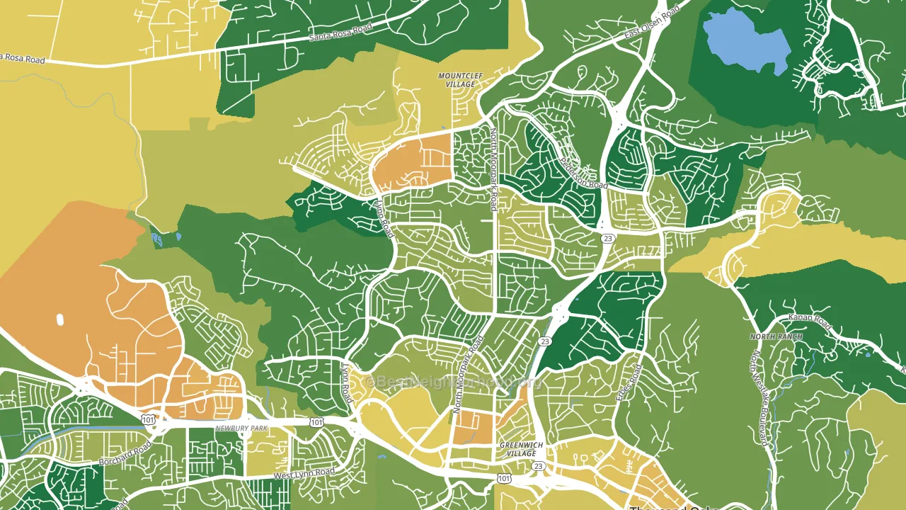 91360, CA block-group voter-turnout map