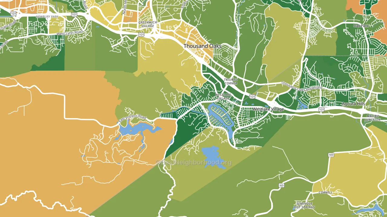 91361, CA block-group voter-turnout map