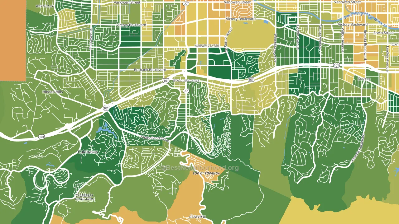 91364, CA block-group voter-turnout map