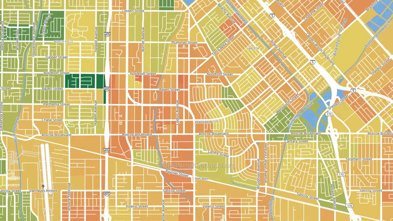 91402, CA block-group voter-turnout map