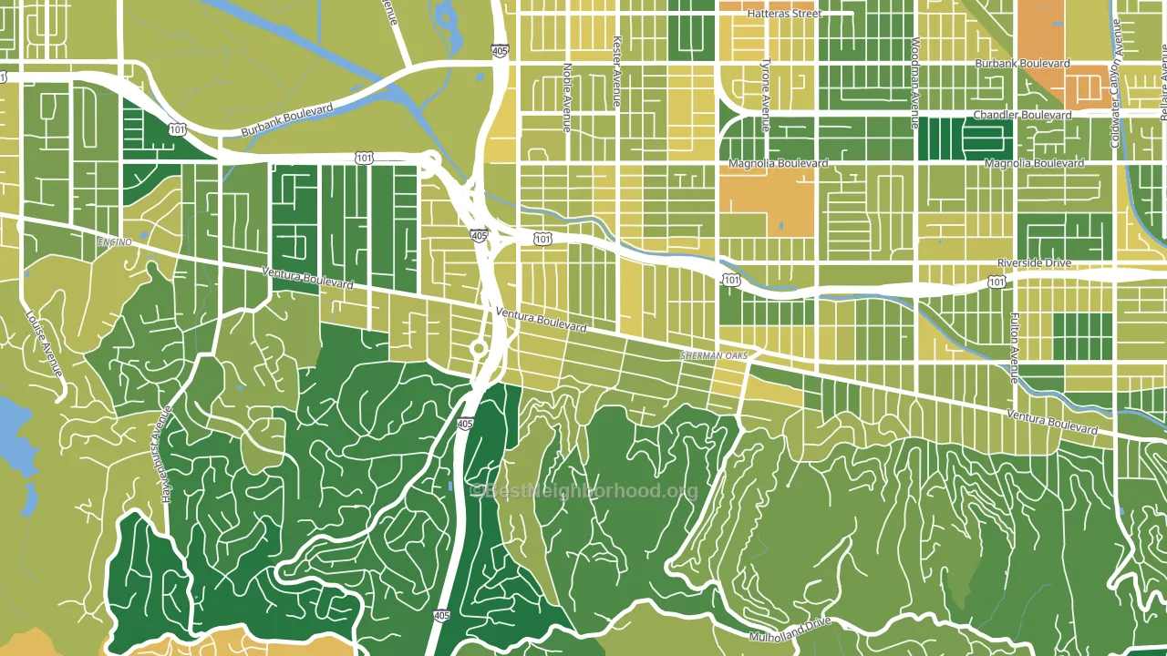 91403, CA block-group voter-turnout map