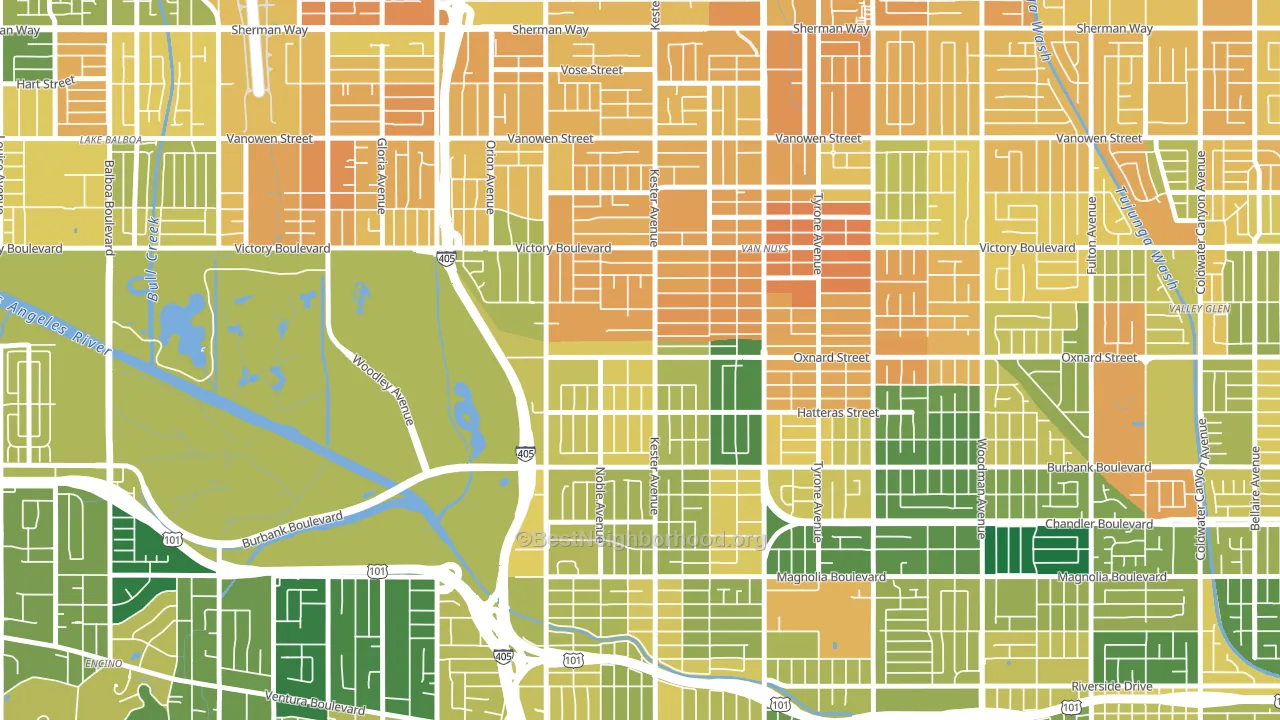91411, CA block-group voter-turnout map