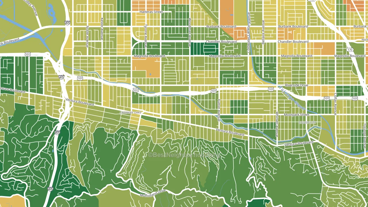 91423, CA block-group voter-turnout map