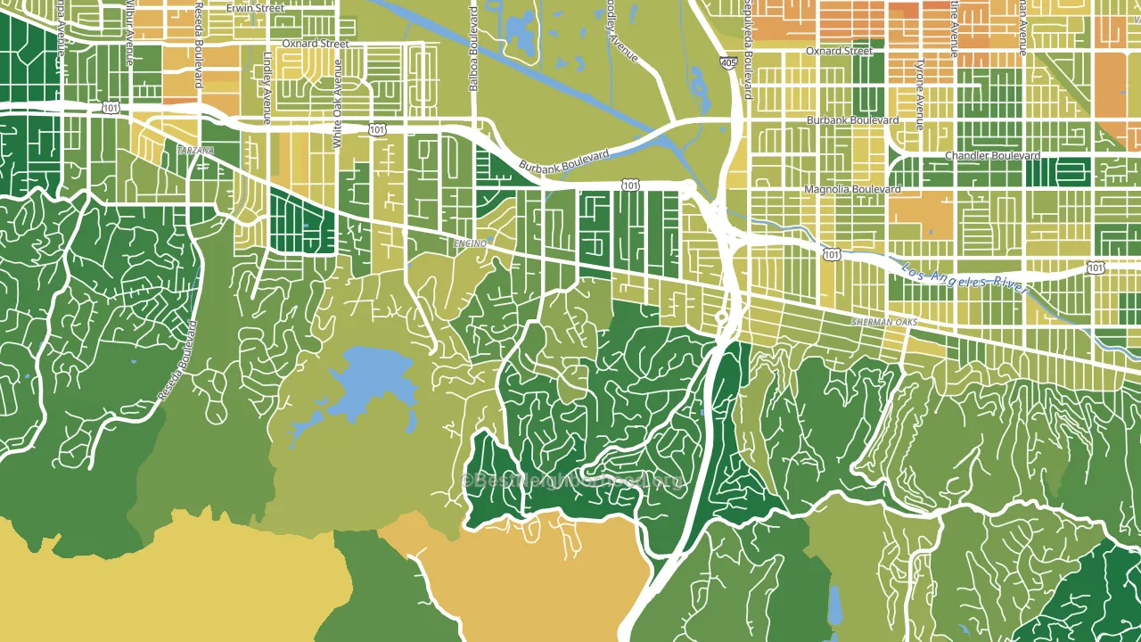 91436, CA block-group voter-turnout map