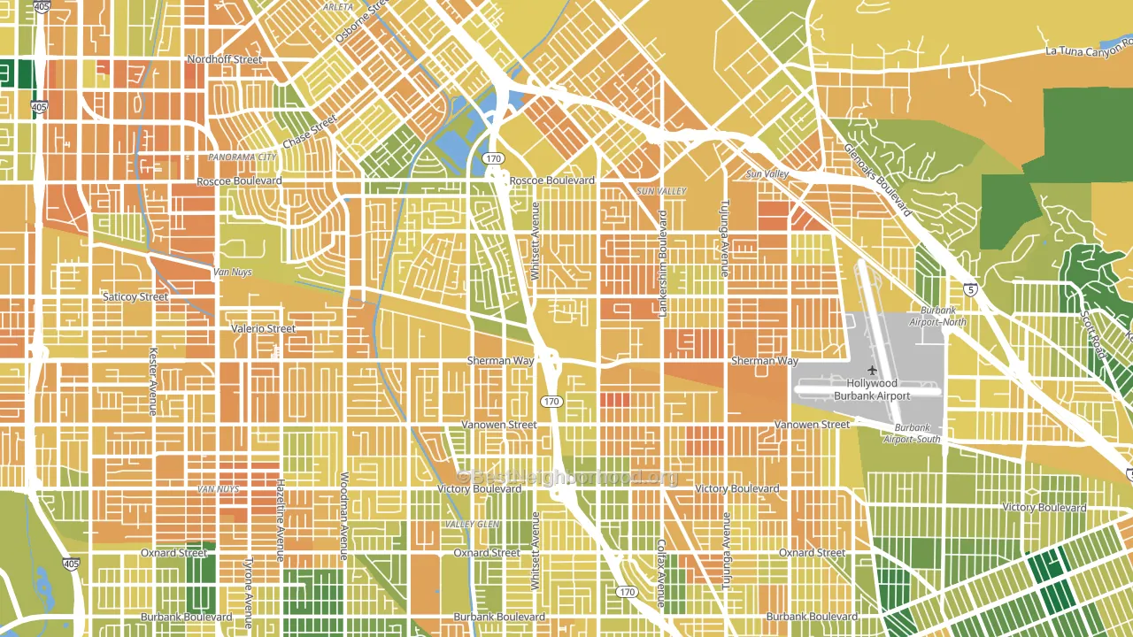 91605, CA block-group voter-turnout map
