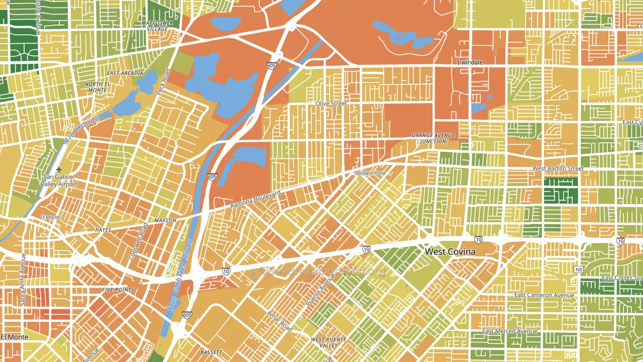 91706, CA block-group voter-turnout map