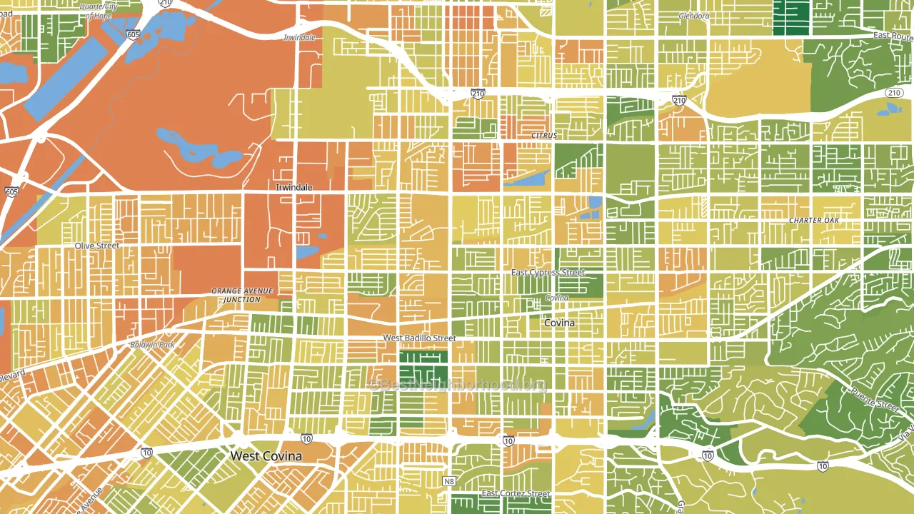 91722, CA block-group voter-turnout map