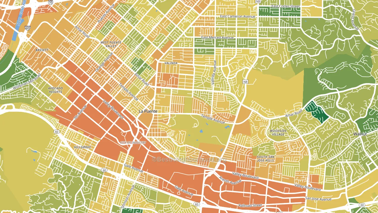 91744, CA block-group voter-turnout map