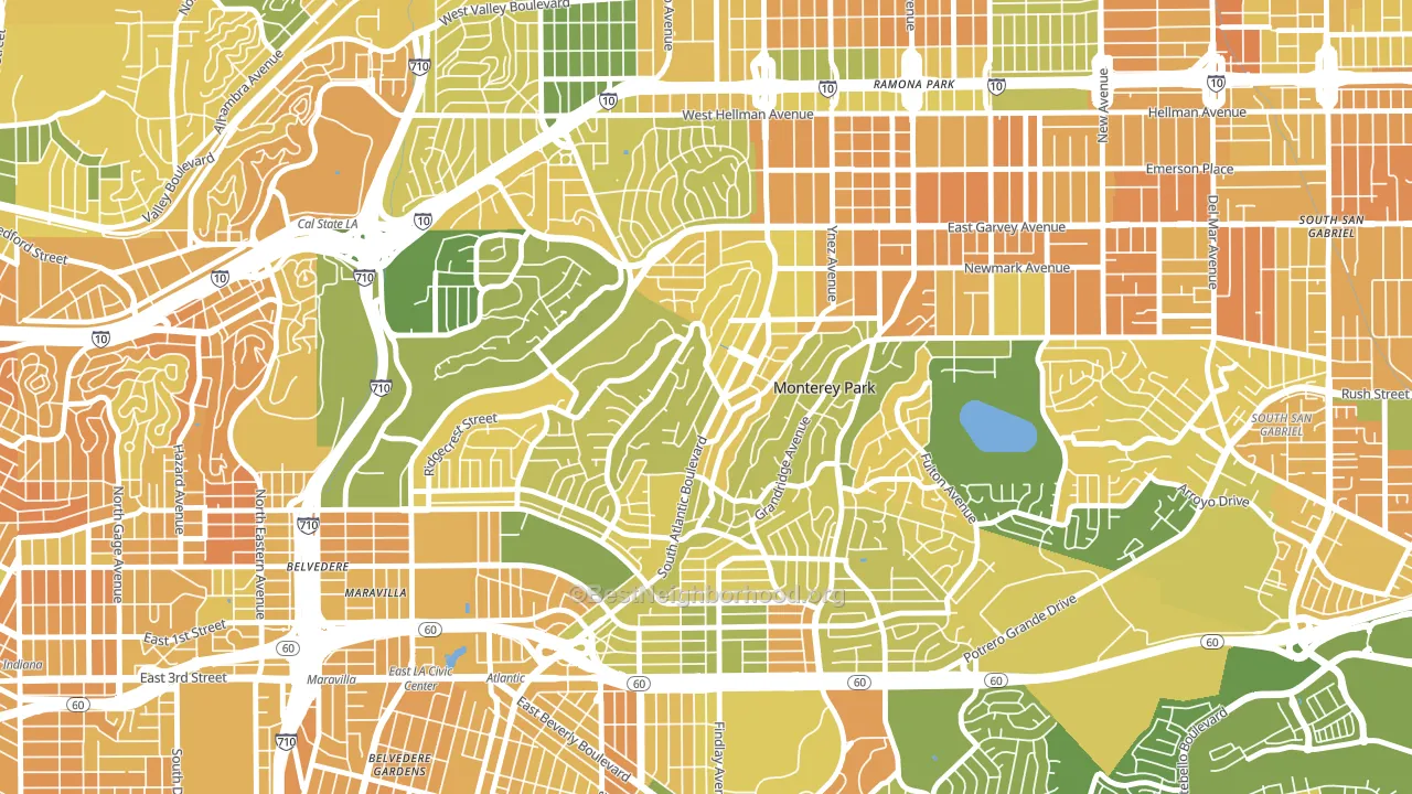 91754, CA block-group voter-turnout map