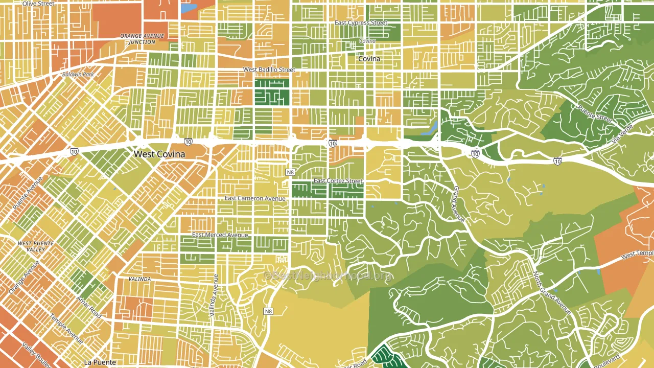 91791, CA block-group voter-turnout map