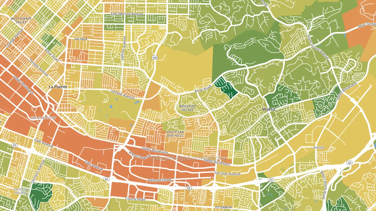 91792, CA block-group voter-turnout map