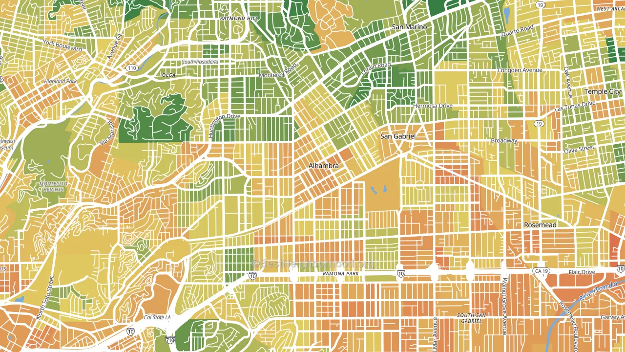 91801, CA block-group voter-turnout map